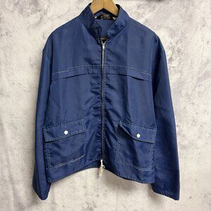 Vintage 80s Sears Sportswear Nylon Jacket Mens Large Blue Full Zip